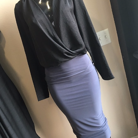 Blue Tail Midi Skirt